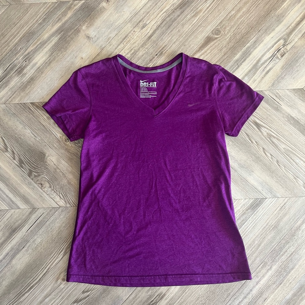 Nike Purple Dri-FIT V-Neck Tee